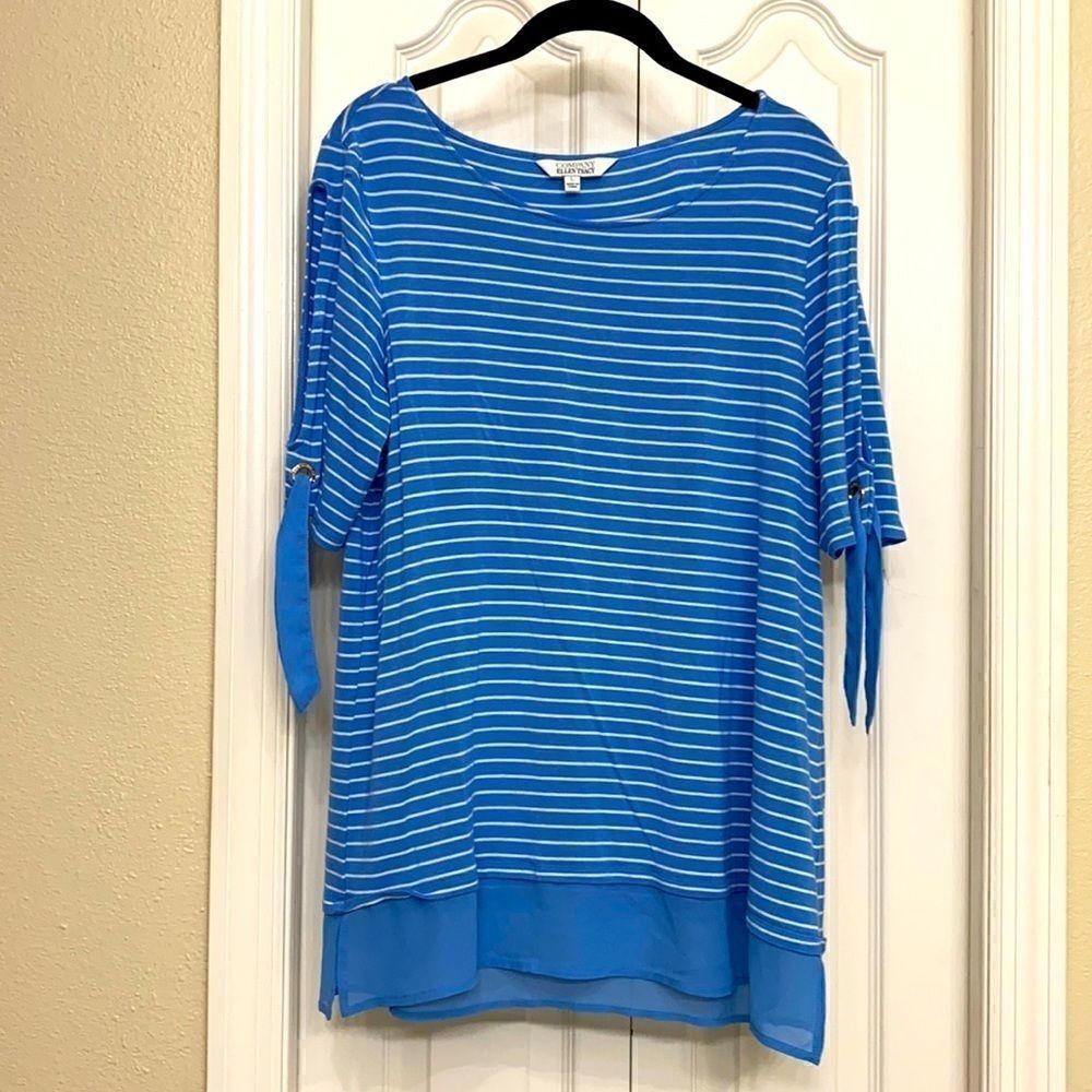 Blue & White Striped Blouse